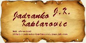 Jadranko Kaplarović vizit kartica